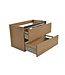 Wastafelonderkast Wiesbaden OAK 100x46cm⎢Eikenhout⎢2 lades - 1 uitsparing - 38.3592