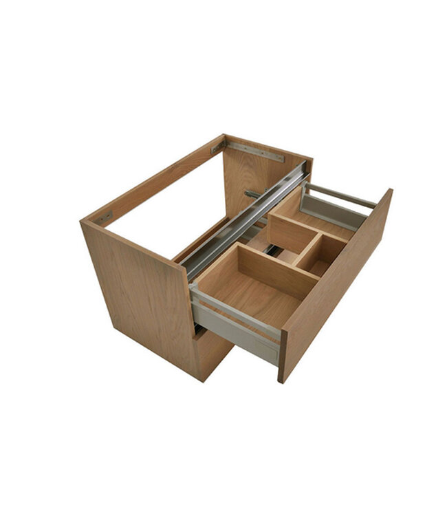 Wastafelonderkast Wiesbaden OAK 100x46cm⎢Eikenhout⎢2 lades - 1 uitsparing - 38.3592