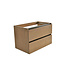 Wastafelonderkast Wiesbaden OAK 100x46cm⎢Eikenhout⎢2 lades - 1 uitsparing - 38.3592