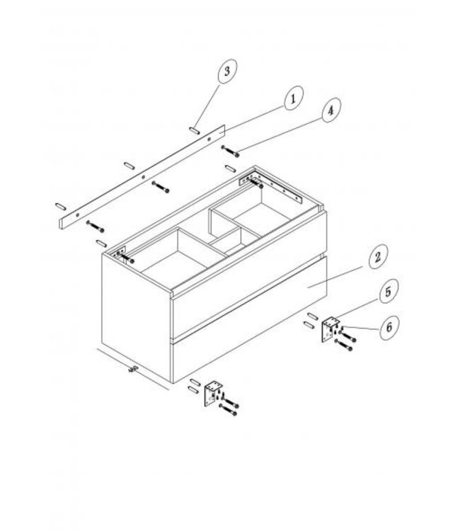 Wiesbaden Wastafelonderkast Wiesbaden OAK 100x46cm⎢Eikenhout⎢2 lades - 1 uitsparing - 38.3592