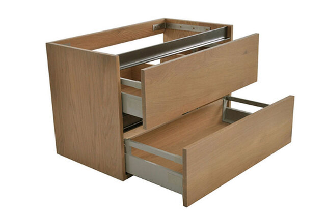 Wastafelonderkast Wiesbaden OAK 80x45cm⎢Eikenhout⎢2 lades - 1 uitsparing - 38.3591