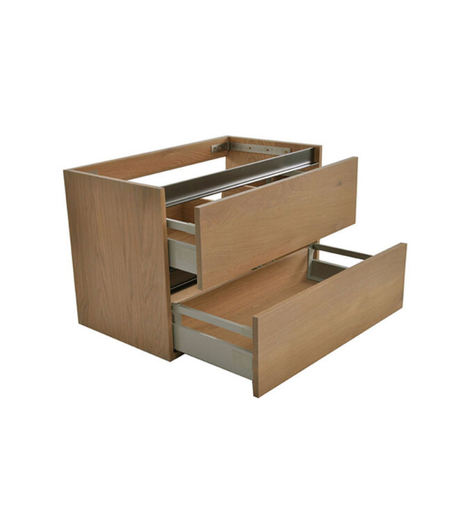 Wastafelonderkast Wiesbaden OAK 60x45cm⎢Eikenhout⎢2 lades - 1 uitsparing - 38.3590
