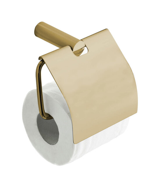 Toiletrolhouder met klep⎢Wiesbaden Ida⎢Geborsteld Messing - 28.5021 Toiletrolhouder met klep⎢Wiesbaden Ida⎢Geborsteld Messing - 28.5021