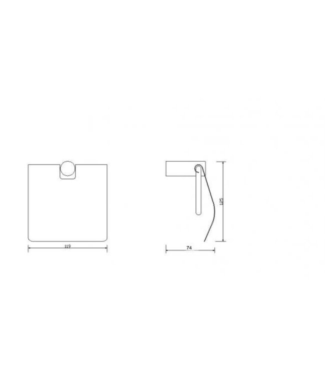 Toiletrolhouder met klep⎢Wiesbaden Ida⎢Gunmetal - 28.7021