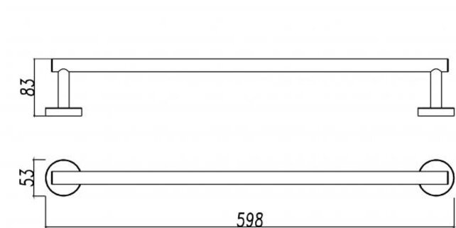 Handdoekhouder 60cm⎢Wiesbaden 304 RVS - 24.3820