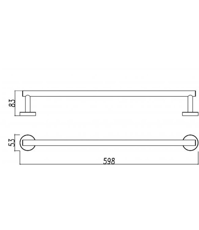 Handdoekhouder 60cm⎢Wiesbaden 304 RVS - 24.3820