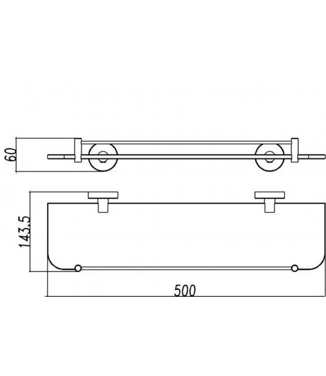 Glazen planchet 54cm⎢Wiesbaden 304 RVS - 24.3821