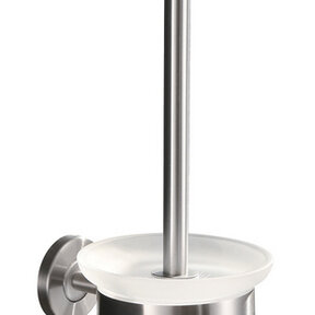 Toiletborstel met houder mat glas/RVS⎢Wiesbaden 304 RVS - 24.3823