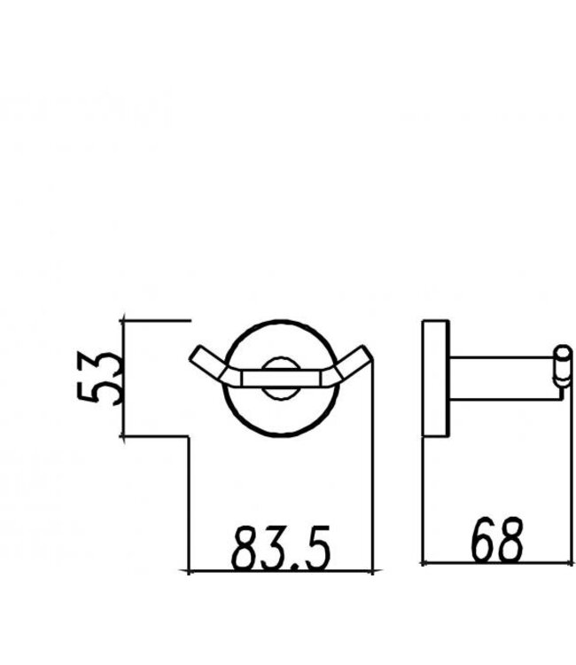 Handdoekhaak groot Dubbel⎢Wiesbaden 304 RVS - 24.3827