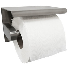 Toiletrolhouder met planchet⎢Wiesbaden BRUSH 304 RVS - 24.3840
