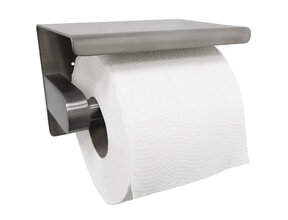 Toiletrolhouder met planchet⎢Wiesbaden BRUSH 304 RVS - 24.3840