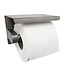 Wiesbaden Toiletrolhouder met planchet⎢Wiesbaden BRUSH 304 RVS - 24.3840