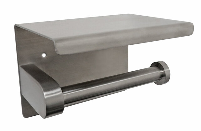 Toiletrolhouder met planchet⎢Wiesbaden BRUSH 304 RVS - 24.3840 Toiletrolhouder met planchet⎢Wiesbaden BRUSH 304 RVS - 24.3840