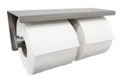 Toiletrolhouder met planchet Dubbel⎢Wiesbaden BRUSH 304 RVS - 24.3841
