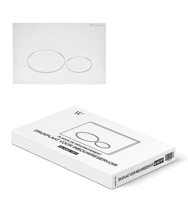 Wiesbaden Bedieningspaneel Glans Wit⎢Wiesbaden X32⎢Geschikt voor o.a. Geberit UP320 inbouwreservoir - 32.4660