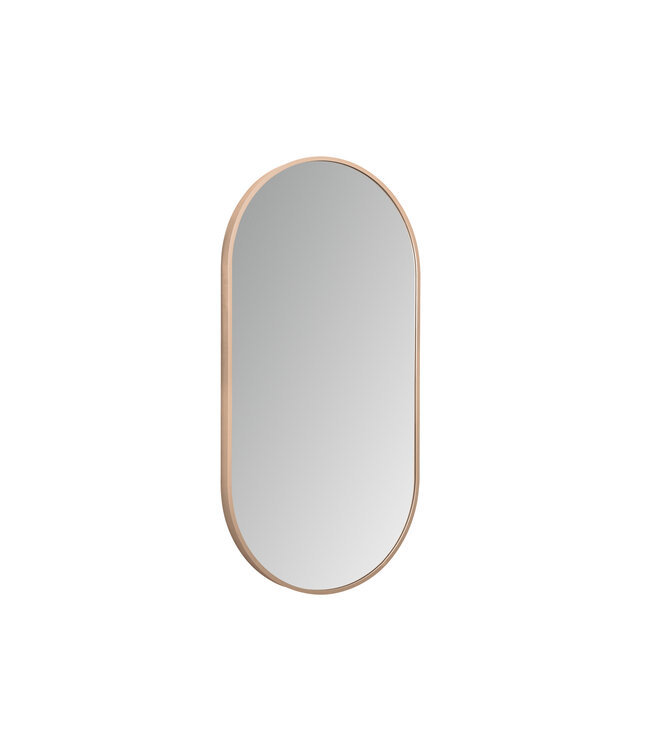 Spiegel Ovaal⎢Aloni Olyphia 50x100cm Geborsteld koper⎢met LED - dimbaar en spiegelverwarming