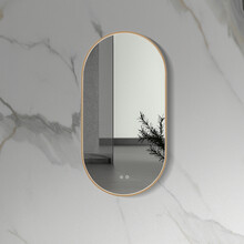 Spiegel Ovaal⎢Aloni Olyphia 50x100cm Geborsteld koper⎢met LED - dimbaar en spiegelverwarming