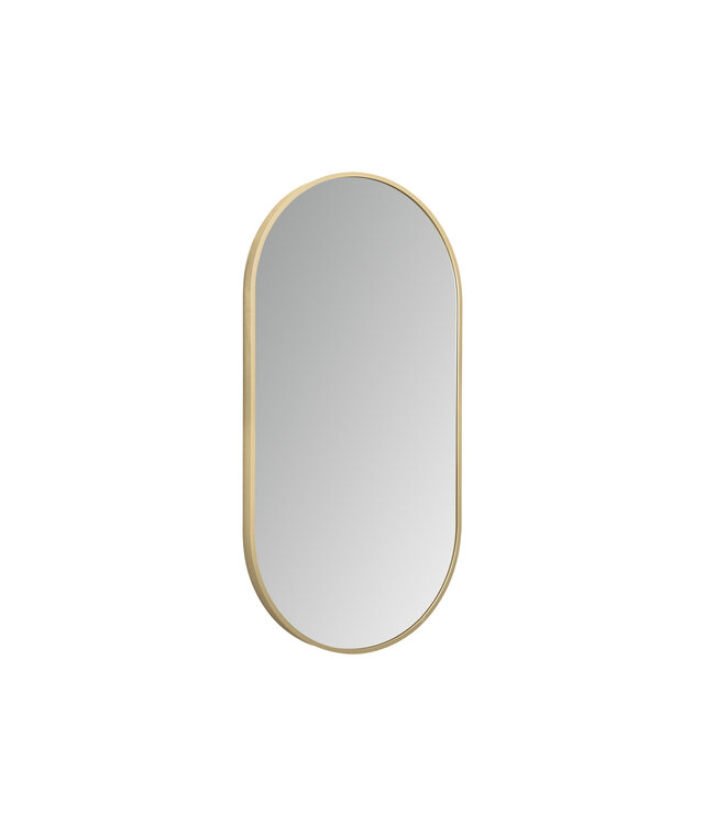 Spiegel Ovaal⎢Aloni Olyphia 50x100cm Geborsteld Goud⎢met LED - dimbaar en spiegelverwarming