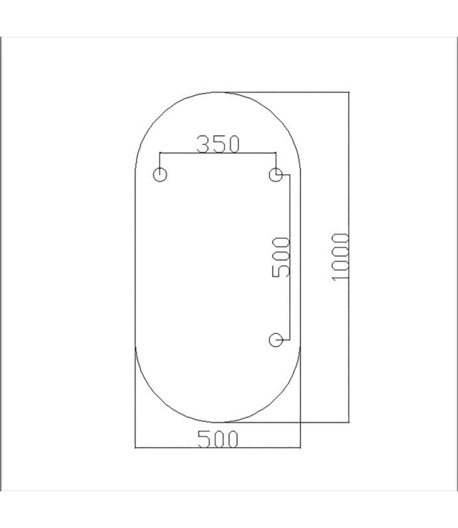 Spiegel Ovaal⎢Aloni Olyphia 50x100cm Mat Zwart⎢met LED - dimbaar en spiegelverwarming