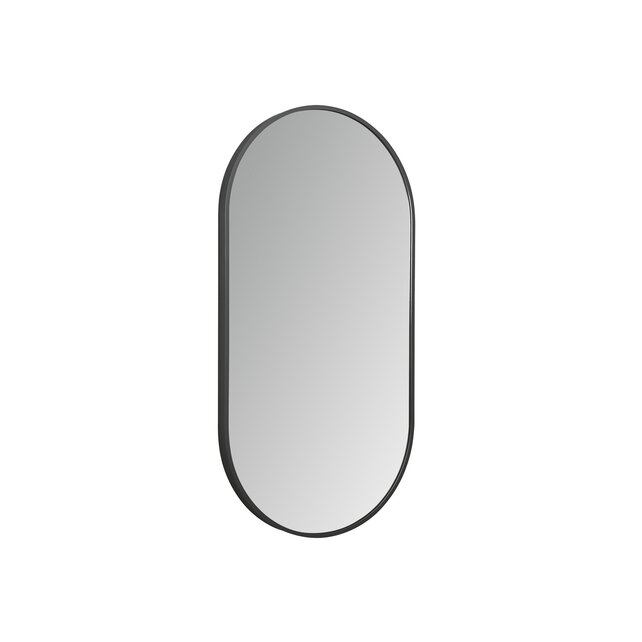 Spiegel Ovaal⎢Aloni Olyphia 50x100cm Mat Zwart⎢met LED - dimbaar en spiegelverwarming