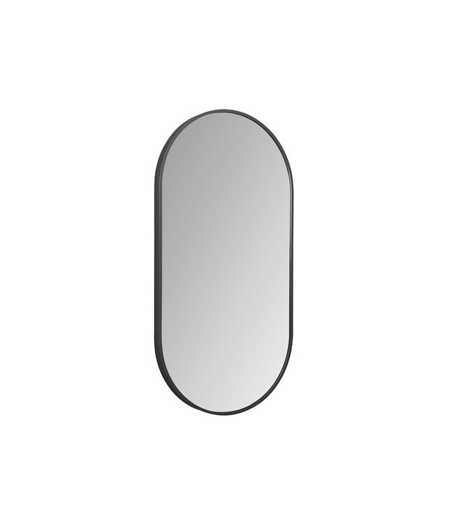 ALONI Spiegel Ovaal⎢Aloni Olyphia 50x100cm Mat Zwart⎢met LED - dimbaar en spiegelverwarming