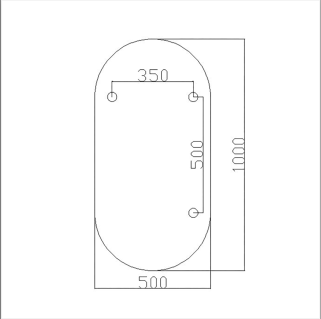 Spiegel Ovaal⎢Aloni Olyphia 50x100cm Gunmetal⎢met LED - dimbaar en spiegelverwarming