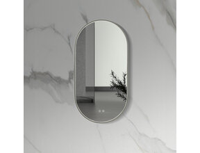 Spiegel Ovaal⎢Aloni Olyphia 50x100cm Gunmetal⎢met LED - dimbaar en spiegelverwarming