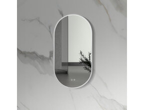 Spiegel Ovaal⎢Aloni Olyphia 50x100cm RVS⎢met LED - dimbaar en spiegelverwarming