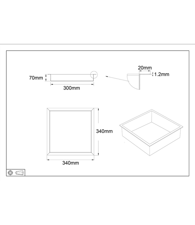 Nisjes badkamer Gunmetal⎢30x30x7cm⎢Inbouwnis Douche