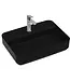 Isvea Wastafel Infinity Mat Zwart⎢Isvea Opbouw wasbak 55cm⎢met kraangat zonder overloop