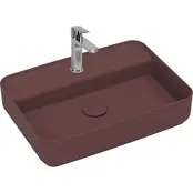 Wastafel Infinity Mat Bordeaux Rood⎢Isvea Opbouw wasbak 55cm⎢met kraangat zonder overloop Wastafel Infinity Mat Bordeaux Rood⎢Isvea Opbouw wasbak 55cm⎢met kraangat zonder overloop