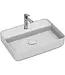 Wastafel Infinity Glans Wit⎢Isvea Opbouw wasbak 55cm⎢met kraangat zonder overloop
