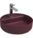 Isvea Wastafel Infinity Rond Mat bordeaux Rood⎢Isvea Opbouw wasbak 42cm⎢met kraangat zonder overloop