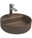 Wastafel Infinity Rond Mat Taupe⎢Isvea Opbouw wasbak 42cm⎢met kraangat zonder overloop