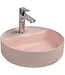 Wastafel Infinity Rond Mat Zalm Rose⎢Isvea Opbouw wasbak 42cm⎢met kraangat zonder overloop