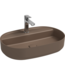Isvea Wastafel Infinity Ovaal Mat Taupe⎢Isvea Opbouw wasbak 60cm⎢met kraangat zonder overloop