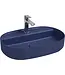 Wastafel Infinity Ovaal Mat Blauw⎢Isvea Opbouw wasbak 60cm⎢met kraangat zonder overloop