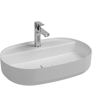 Isvea Wastafel Infinity Ovaal Wit⎢Isvea Opbouw wasbak 60cm⎢met kraangat zonder overloop