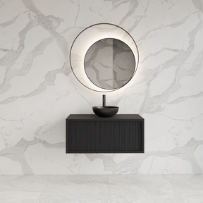 Wastafelmeubel 60cm Black Veneer⎢Gliss Heronimus⎢1 softclose lade