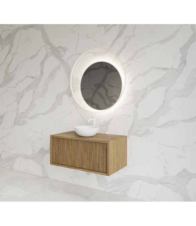 Wastafelmeubel 60cm Castle Brown⎢Gliss Heronimus⎢1 softclose lade