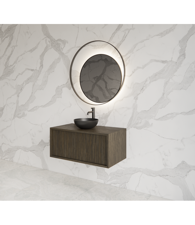 Wastafelmeubel 60cm Charcoal⎢Gliss Heronimus⎢1 softclose lade