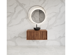 Wastafelmeubel 60cm Walnut⎢Gliss Heronimus⎢1 softclose lade