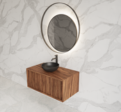 Wastafelmeubel 70cm Walnut⎢Gliss Heronimus⎢1 softclose lade Wastafelmeubel 70cm Walnut⎢Gliss Heronimus⎢1 softclose lade