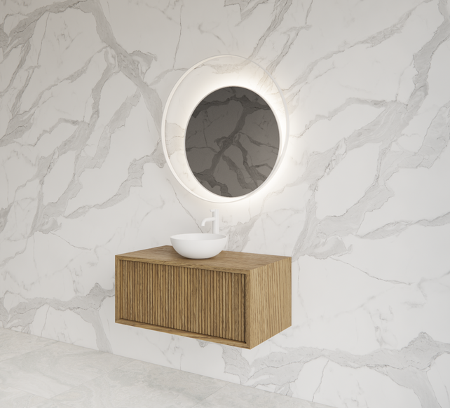 Wastafelmeubel 70cm Castle Brown⎢Gliss Heronimus⎢1 softclose lade