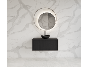 Wastafelmeubel 70cm Black Veneer⎢Gliss Heronimus⎢1 softclose lade