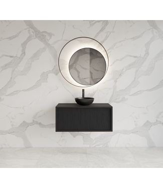 GLISS DESIGN Wastafelmeubel 70cm Black Veneer⎢Gliss Heronimus⎢1 softclose lade