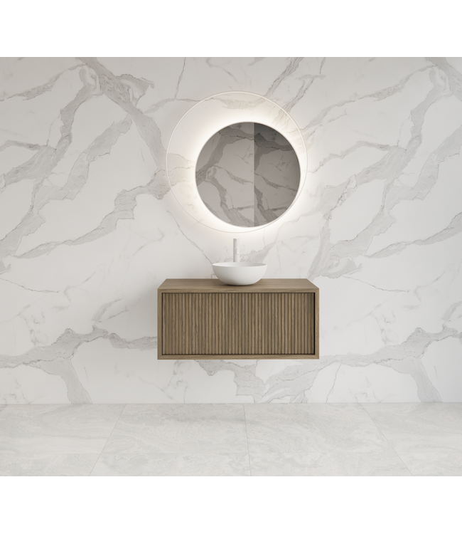 GLISS DESIGN Wastafelmeubel 80cm Ash Gray⎢Gliss Heronimus⎢1 softclose lade