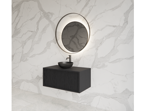 Wastafelmeubel 80cm Black Veneer⎢Gliss Heronimus⎢1 softclose lade