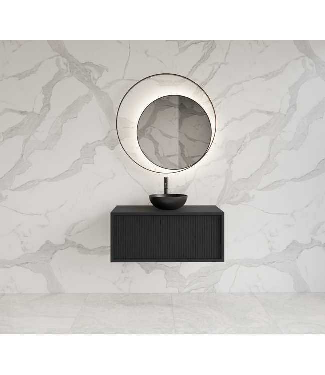 Wastafelmeubel 80cm Black Veneer⎢Gliss Heronimus⎢1 softclose lade
