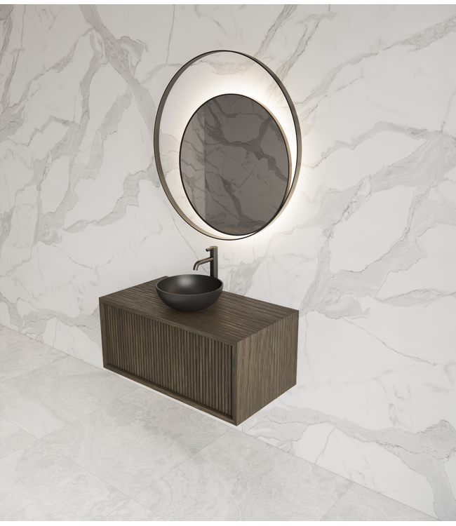 Wastafelmeubel 80cm Charcoal⎢Gliss Heronimus⎢1 softclose lade